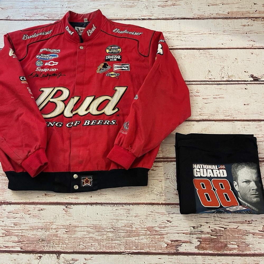 Vintage Y2K Nascar Chase Authentics Dale Earnhardt Bud‎ King Of Beers Size XL